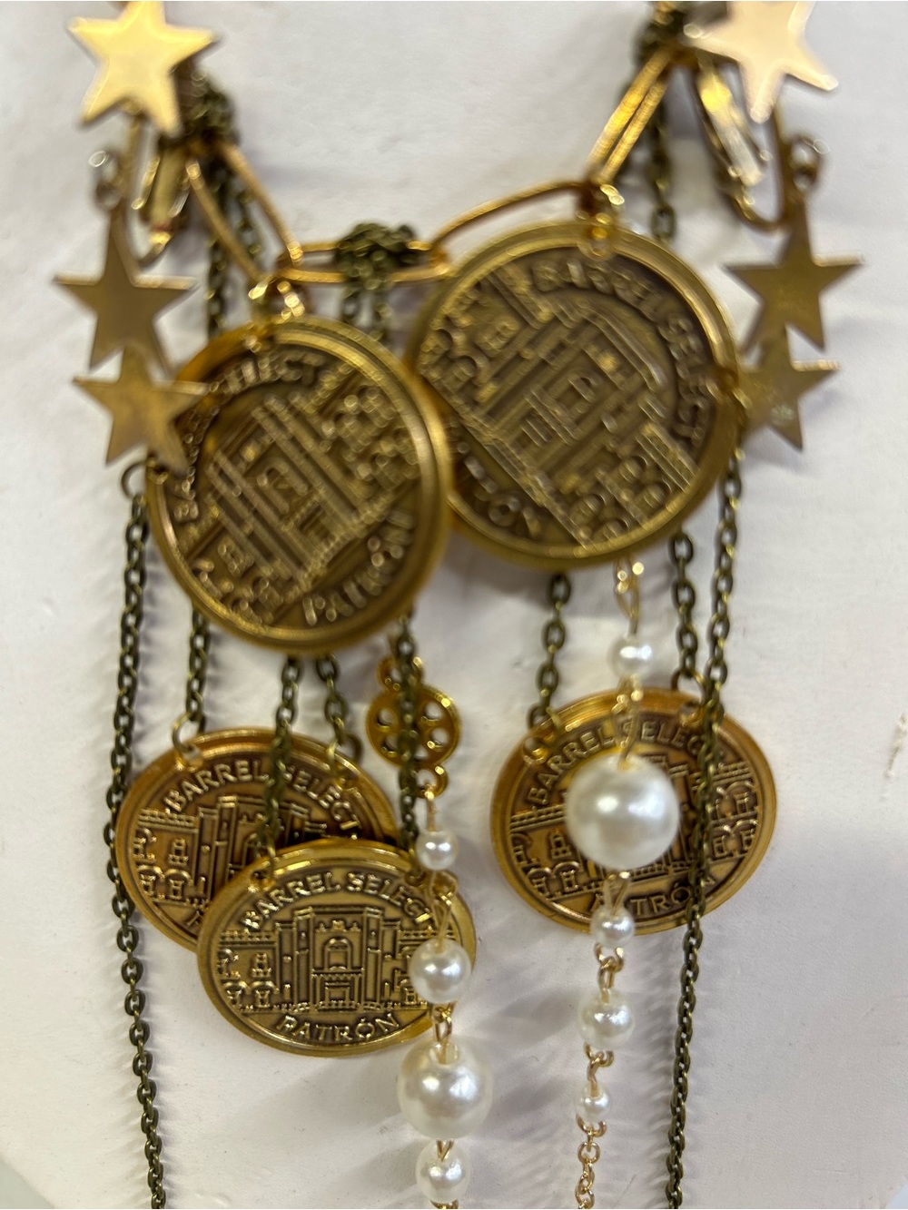 Gold-Tone Coin & Pearl Pendant Statement Necklace - Women's Jewelry
